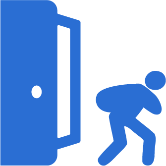 Synchronization issue: Alert icon of person near door.