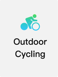 Outdoor Cycling activity tracking icon, illustrating cycling metrics for performance monitoring.