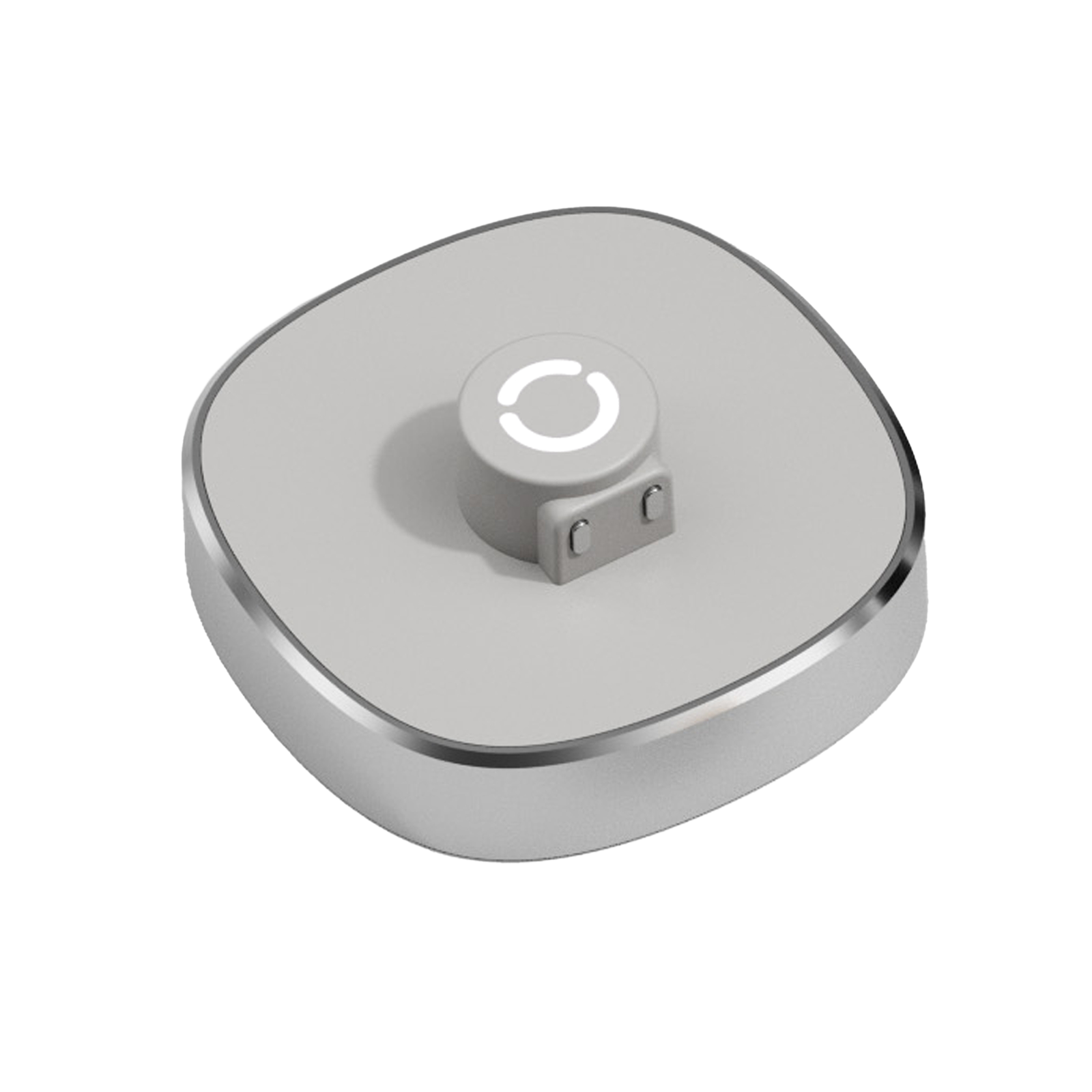 Smart ring charging dock, with white light showing charging status and magnetic charging.